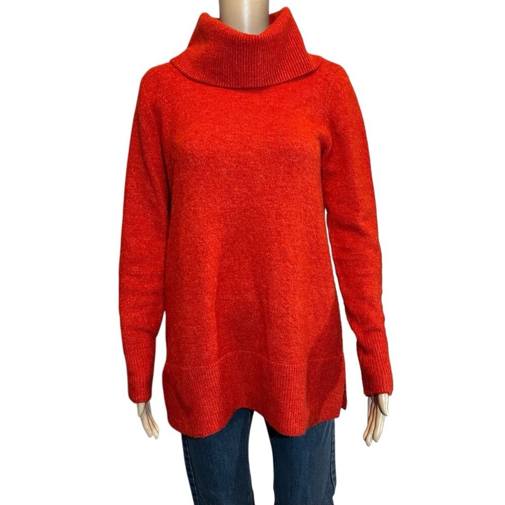 Loft Women’s Sweater Turtleneck  Red Small Size Long Sleeves Winter Christmas